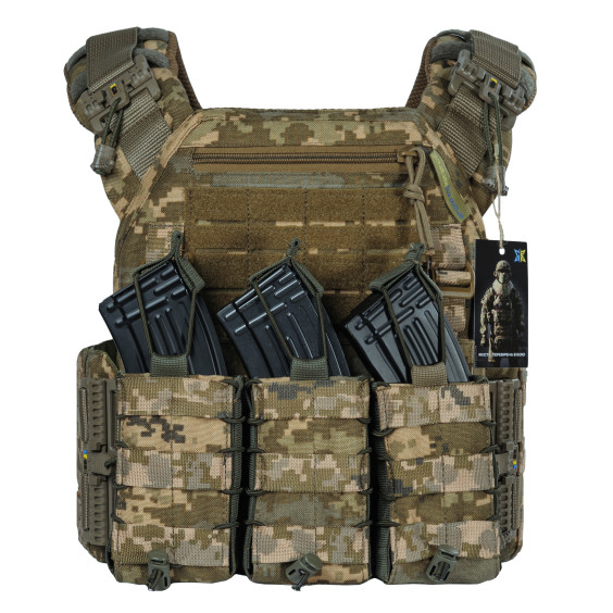 Плитоноска WARMOR Gen.3 Pro Пиксель ММ14. 3 подсумка.