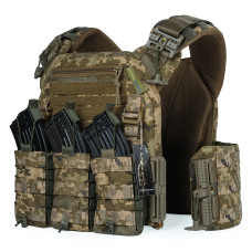 Плитоноска WARMOR Gen.3 Pro Пиксель ММ14. 3 подсумка.