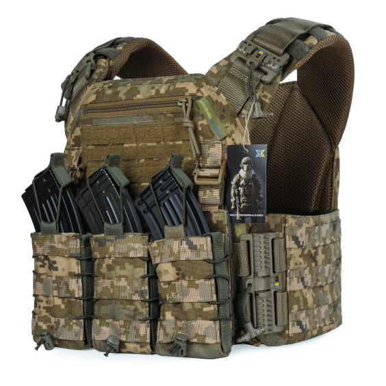 Плитоноска WARMOR Gen.3 Pro Пиксель ММ14. 3 подсумка.