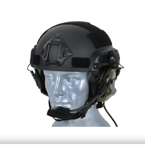 Тактичні навушники EARMOR M32H з кріпленнями під каску ОЛИВА