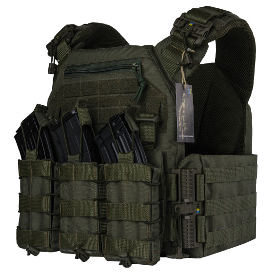 Плитоноска WARMOR Gen.3 Pro Олива с 3 подсумками