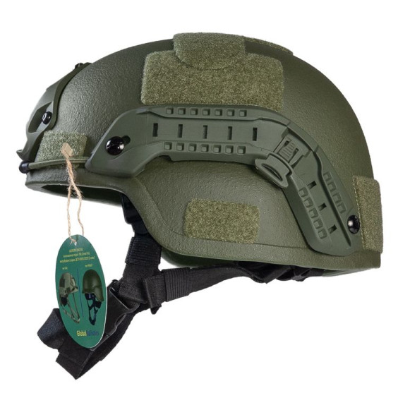 Шлем MICH 2000 Олива. Уровень защиты NIJ IIIA. Защитит от обломков, рикошетов и пистолетных пуль
