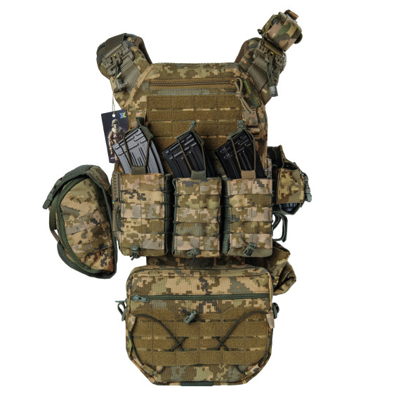 Плитоноска Warmor Gen.3 Pro Max Пиксель ММ14. 7 подсумок.