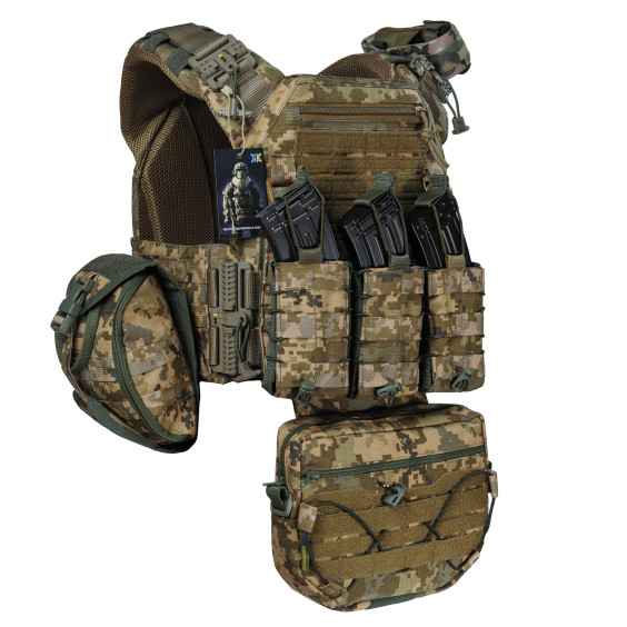 Плитоноска Warmor Gen.3 Pro Max Пиксель ММ14. 7 подсумок.