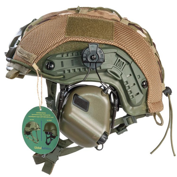 Шлем FAST в кавере с наушниками Earmor M32H (олива)