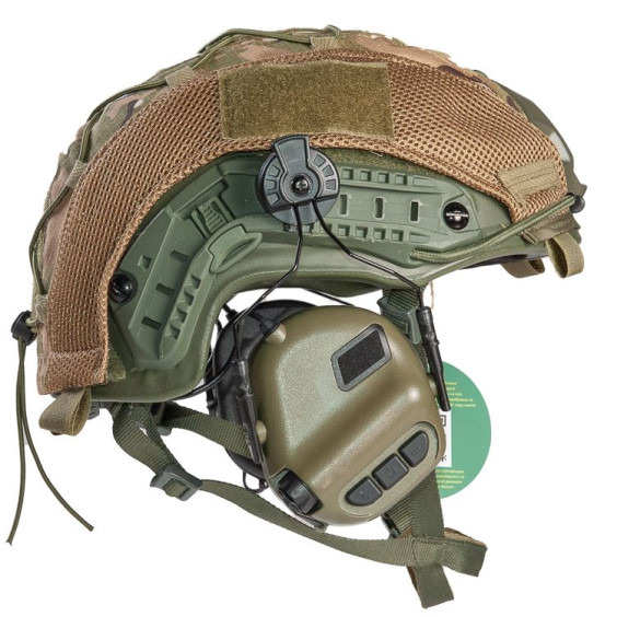 Шлем FAST в кавере с наушниками Earmor M32H (олива)