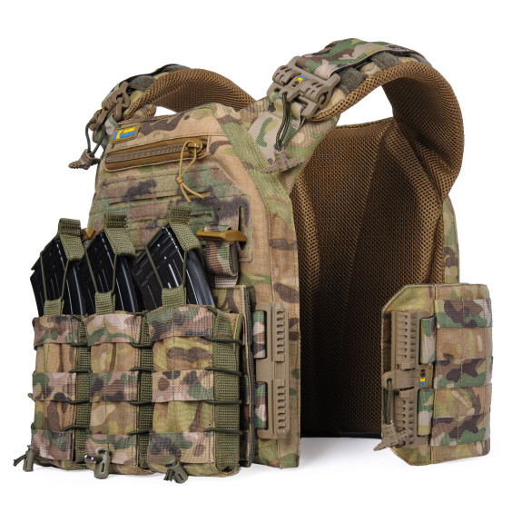 Плитоноска WARMOR Gen.3 Pro Мультикам. 3 подсумка.