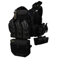 Плитоноска Warmor Gen.3 Pro Max Черный. 7 подсумок.