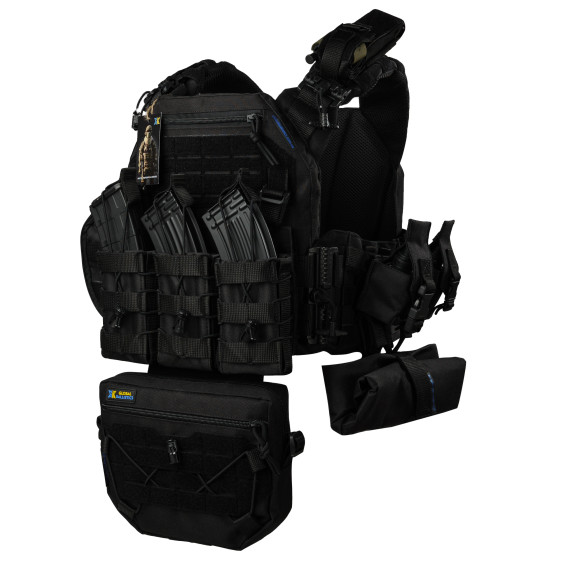 Плитоноска Warmor Gen.3 Pro Max Черный. 7 подсумок.