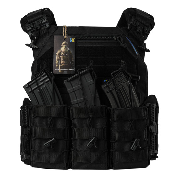 Плитоноска WARMOR Gen.3 Pro Черная с 3 подсумками