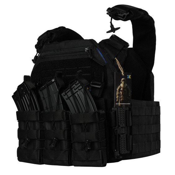 Плитоноска WARMOR Gen.3 Pro Черная с 3 подсумками