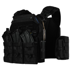 Плитоноска WARMOR с подсумками ЧЕРНАЯ