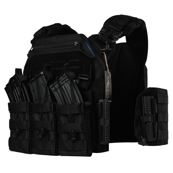 Плитоноска WARMOR Gen.3 Pro Черная с 3 подсумками