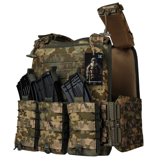 Плитоноска Ares Gen.2 Пиксель ММ14. 3 подсумка АК.