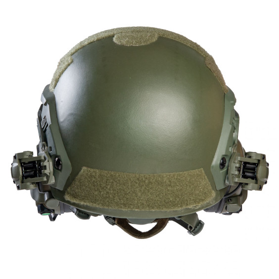 Шлем FAST. Наушниками Earmor M32H с "Чебурашками". Олива