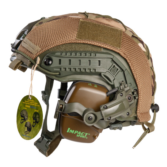 Шлем FAST в кавере с наушниками Impact Sport и креплением чебурашка