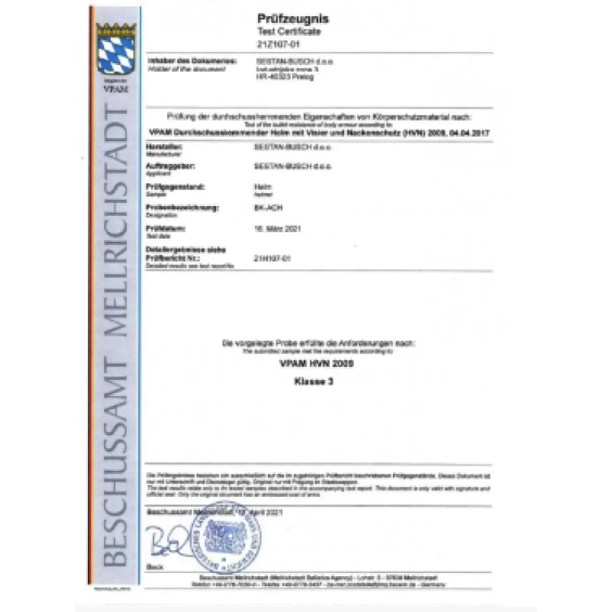 Баллистический шлем Sestan-Busch Helmet BK-ACH-HC. Олива. (S-XL)