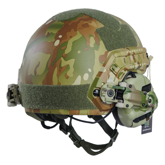 Шлем FAST Мультикам. Наушниками Earmor с "Чебурашками". Мультикам