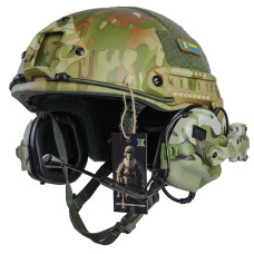 Шлем FAST Мультикам. Наушниками Earmor с "Чебурашками". Мультикам