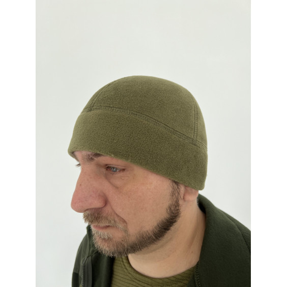Флисовая шапка. Олива