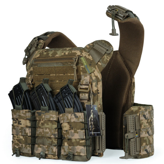 Бронежилет 4-го класу. Піксель (ММ14). Вага 7 кг.