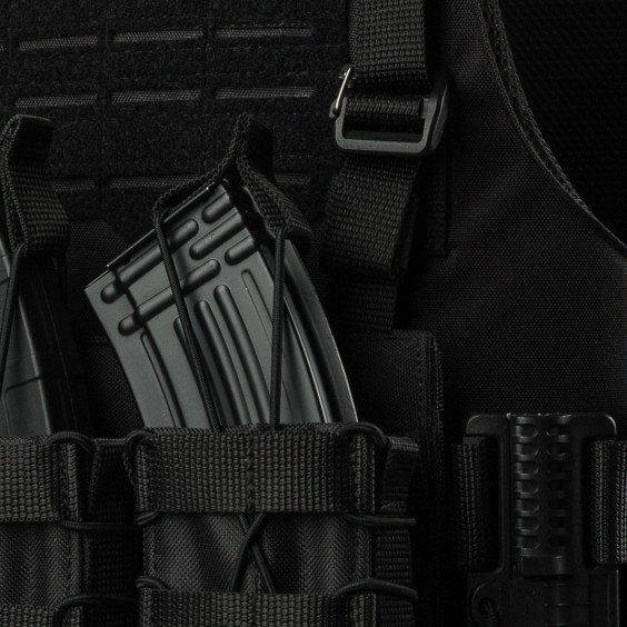Плитоноска WARMOR gen.4 Черная. 4 подсумка.