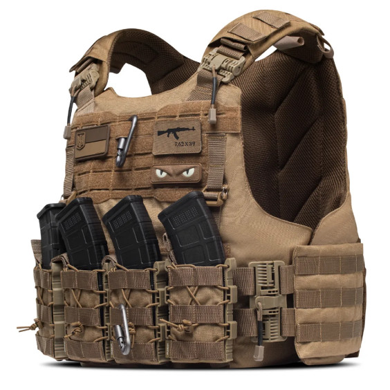 Боевой Бронежилет WARMOR gen.4 (2 класс защиты). Койот. Вес 4.3 кг.