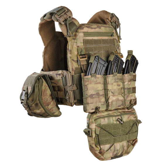 Плитоноска WARMOR зі системою швидкого скидання МУЛЬТИКАМ з підсумками