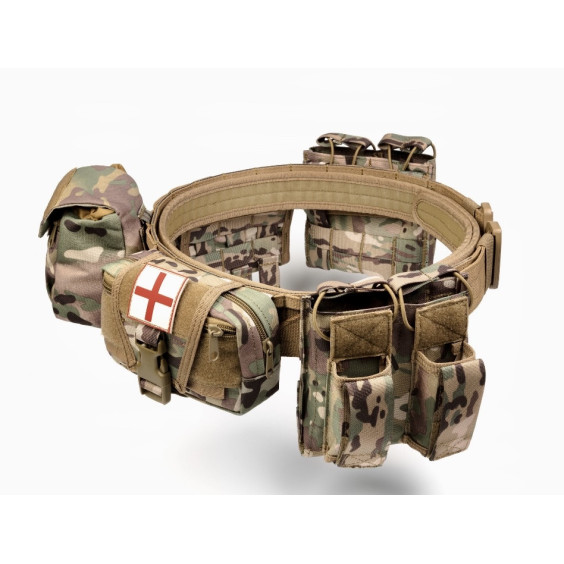 Разгрузочный пояс РПС "YAKEDA" с подсумками. Мультикам.