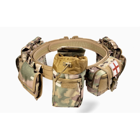 Разгрузочный пояс РПС "YAKEDA" с подсумками. Мультикам.
