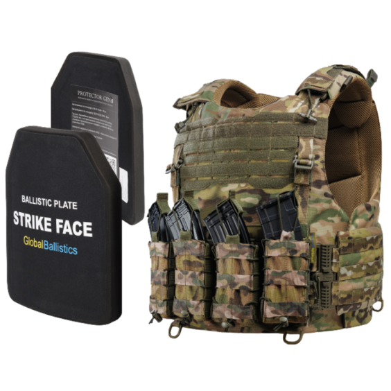 Бронежилет 6 класса Warmor Gen.4 с плитами: облегченные керамические пластины + плитоноска Warmor Gen.4 с подсумками АК