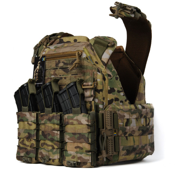 Плитоноска женская Warmor gen.3 FL (for Ladies). С подсумками под магазины АК (без плит). Мультикам.