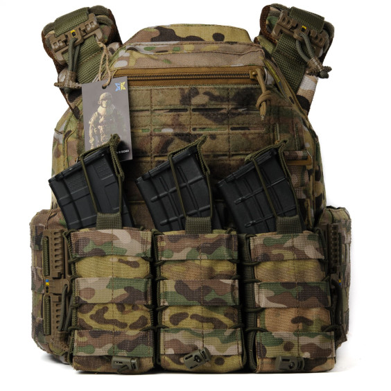 Плитоноска женская Warmor gen.3 FL (for Ladies). С подсумками под магазины АК (без плит). Мультикам.