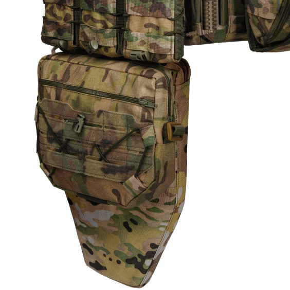 Фартук с мягким баллистическим бронепакетом для плитоноски 2 класса ДСТУ. Мультикам.