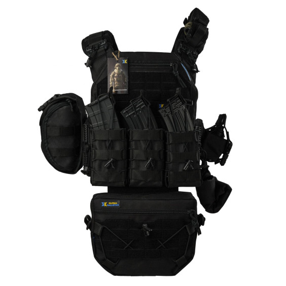 Базовий набір індивідуального захисту: шолом + плитоноска з набором підсумків + комплект плит 6 кл. ДСТУ