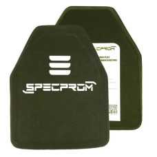 Пара Керамических бронеплит 6 класса. SPECPROM Вес 2,8 кг. Размер 25 на 30 см. Олива. Комплект – 2 ш